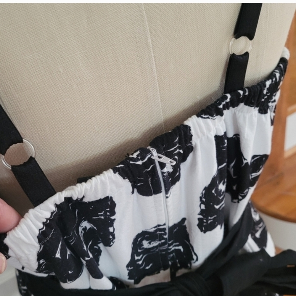 TORRID Rose Pattern Black White Dress Plus Size 14 - Picture 4 of 8